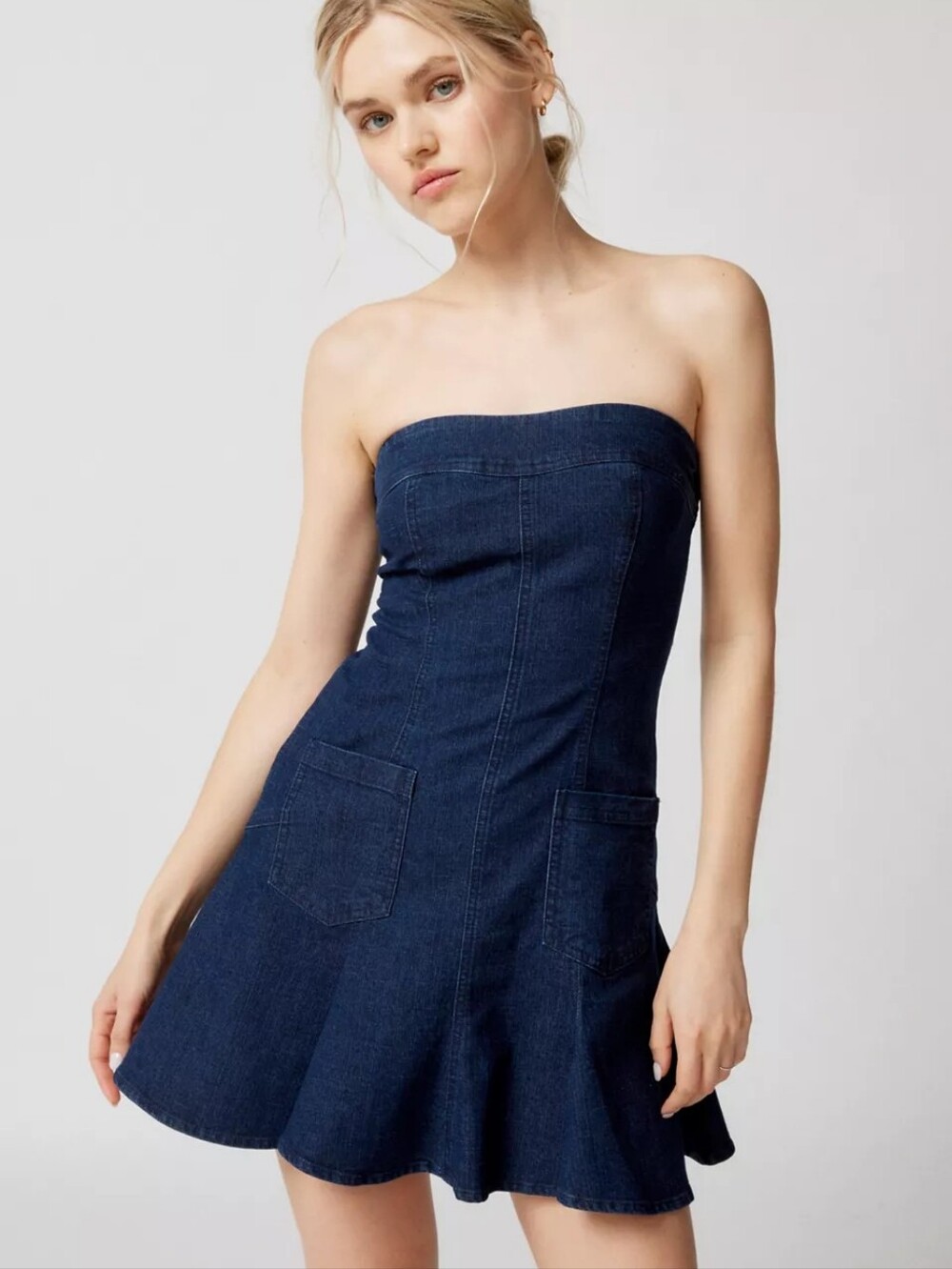 BDG Demi Denim Strapless Mini Dress